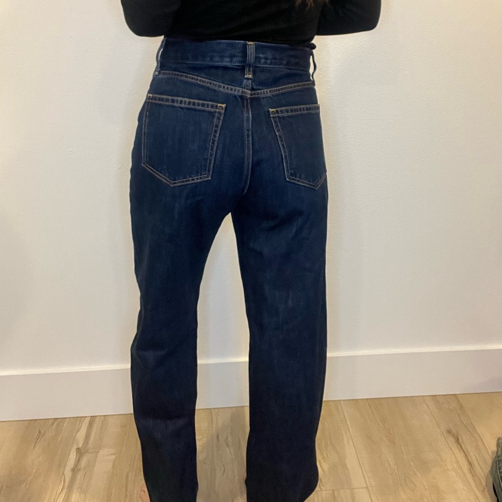 GAP Dark Blue Women's high-rise barrel Jeans - Picture 5 of 10